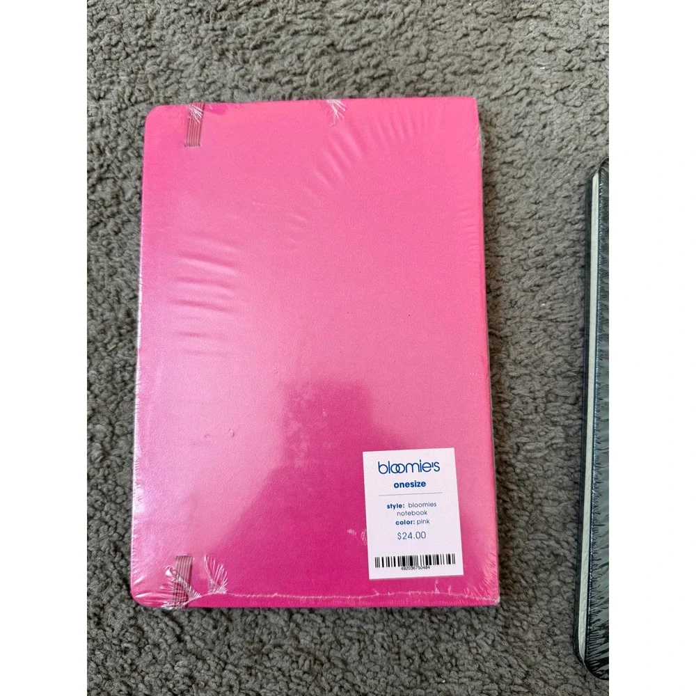 Bloomies Doodle Notebook Set‎ and Bag Charm Pink Black Journal Bundle NWT